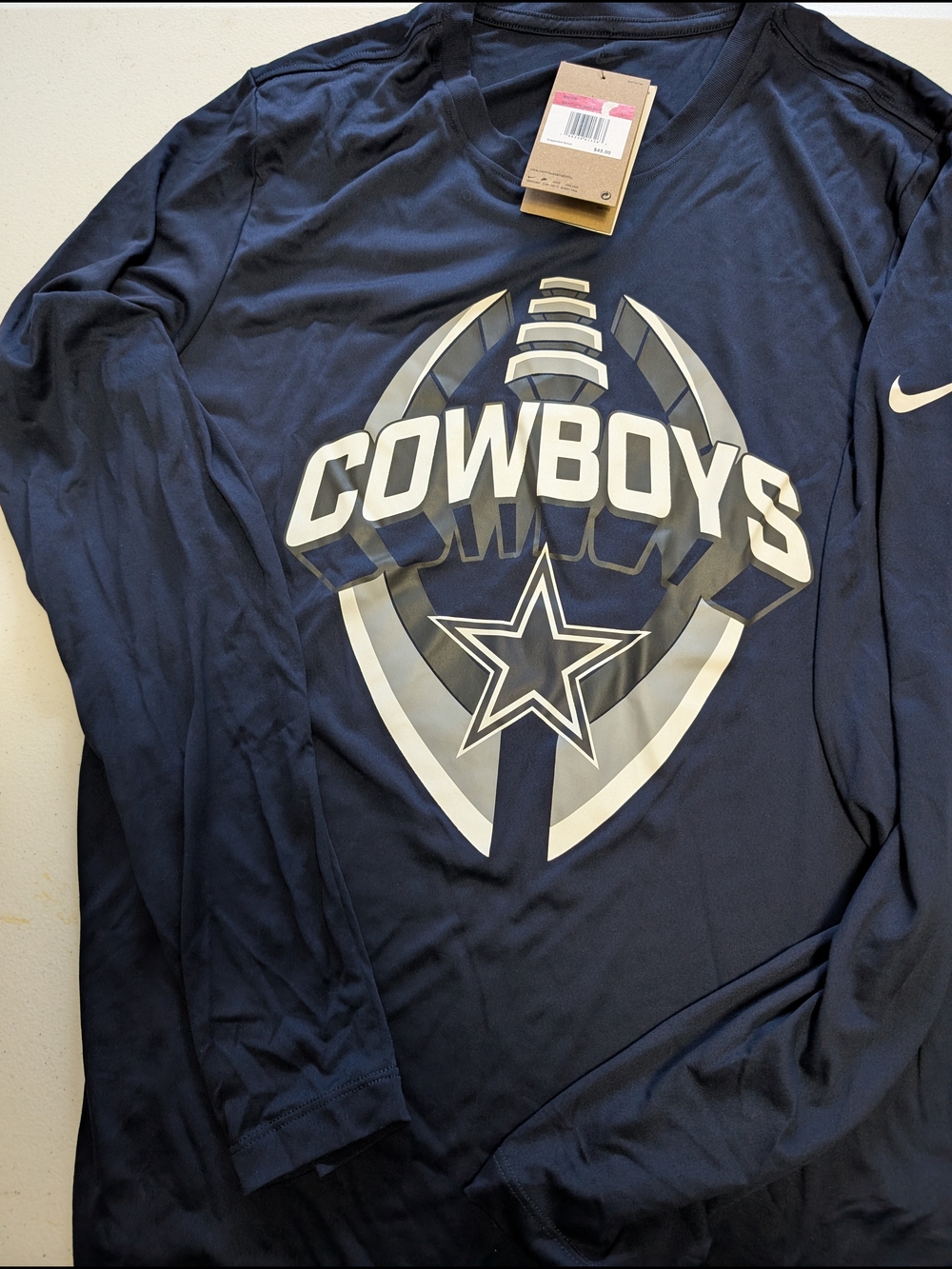 Nike Navy Long Sleeve Dallas Cowboys Graphic Tee